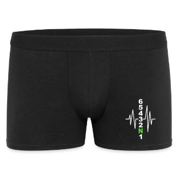 Motorcycle Gearshift Pattern with Heartbeat – Biker - Men's Boxer Shorts - black - Front