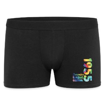 Birthday December 1955 Gift Tie And Dye Tee - Men's Boxer Shorts - black - Front