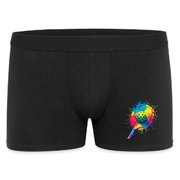Pickleball Splash Art - Racket & Colored Ball - Men's Boxer Shorts - black - Front