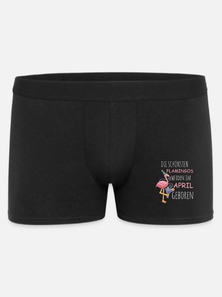 April Birthday Flamingo Saying Funny - Men's Boxer Shorts - black