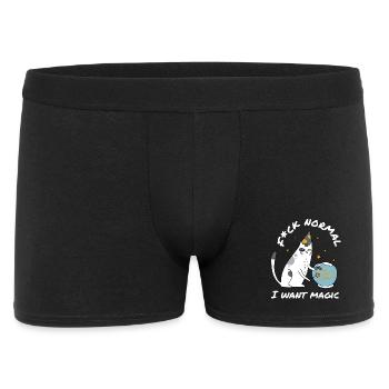 Fuck Normal I Want Magic – Cute Wizard Cat - Men's Boxer Shorts - black - Front