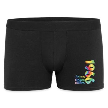 Birthday January 1966 Gift Tie And Dye Tee - Men's Boxer Shorts - black - Front