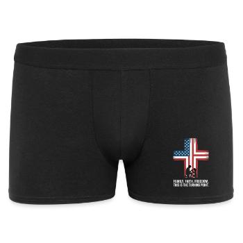 Family Faith Freedom Cross USA Prayer - Men's Boxer Shorts - black - Front