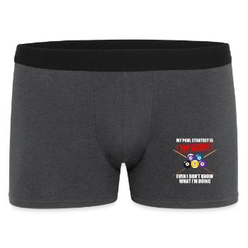My pool strategy funny billiards billiards player - Men's Boxer Shorts - charcoal grey - Front