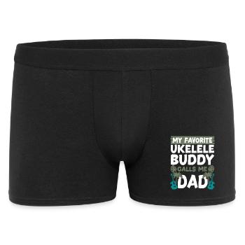 Hawaiian Ukulele Uke Dad Daughter - Männer Boxer Shorts - Schwarz - Vorne