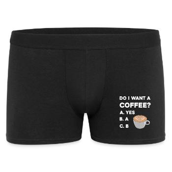 Kaffeefrage Latteherz - Männer Boxer Shorts - Schwarz - Vorne