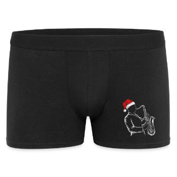 Saxophonist with Santa hat - Jazz Christmas - Men's Boxer Shorts - black - Front