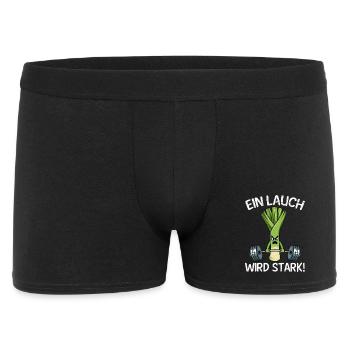 Weightlifter A LEEK BECOMES STRONG Funny - Men's Boxer Shorts - black - Front