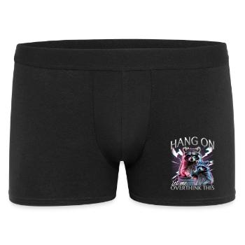 Funny Raccoon - Männer Boxer Shorts - Schwarz - Vorne