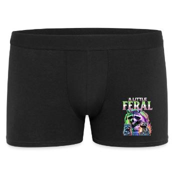 Funny Raccoon - Männer Boxer Shorts - Schwarz - Vorne