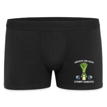 Weightlifters BEWARE OF A LEEK LIFTS WEIGHTS - Men's Boxer Shorts - black - Front