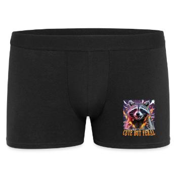 Funny Raccoon - Men's Boxer Shorts - black - Front