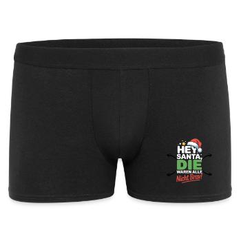 Hey Santa waren nicht brav Lustige Weihnachten - Männer Boxer Shorts - Schwarz - Vorne