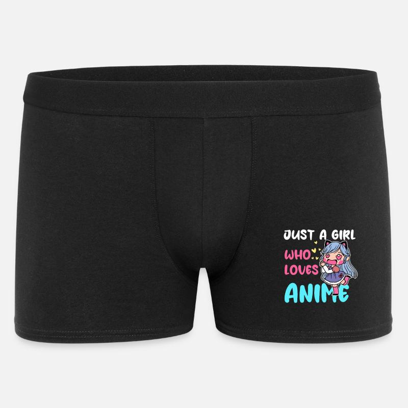 Mädchen liebt Anime Chibi - Männer Boxer Shorts - Schwarz