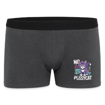 Rebellious Cat No Pussycat Design - Men's Boxer Shorts - charcoal grey - Front