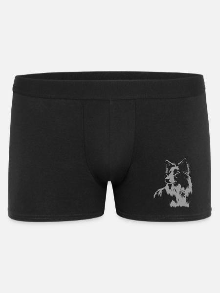 Border Collie Portrait – Kraftvolles Hundemotiv - Männer Boxer Shorts - Schwarz