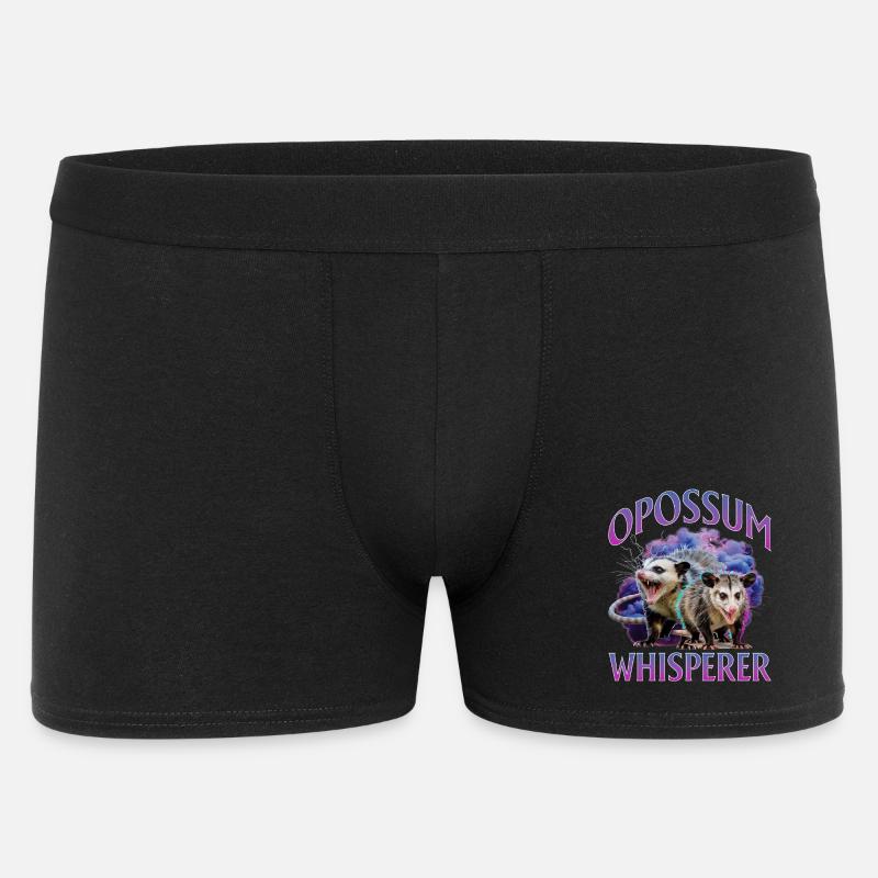 Funny Opossum - Männer Boxer Shorts - Schwarz