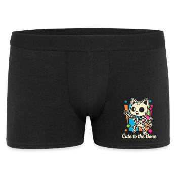 Cat Skeleton Motif Purr - Men's Boxer Shorts - black - Front