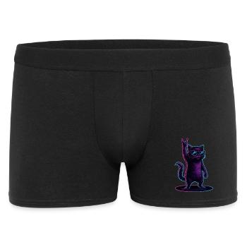 Chat Chat Synthwave avec la pose Rockhand - Boxer Homme - noir - Devant