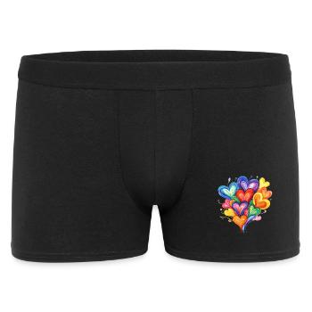 Rainbow Hearts Kaleidoscope - Men's Boxer Shorts - black - Front