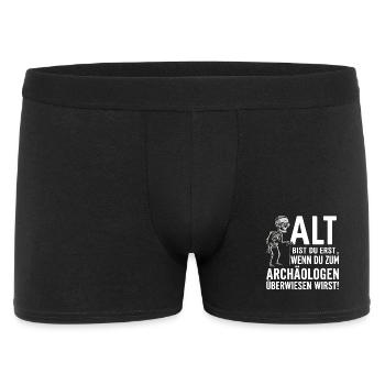 OLD ARE YOU FIRST – Humorous Skeleton Shirt - Men's Boxer Shorts - black - Front