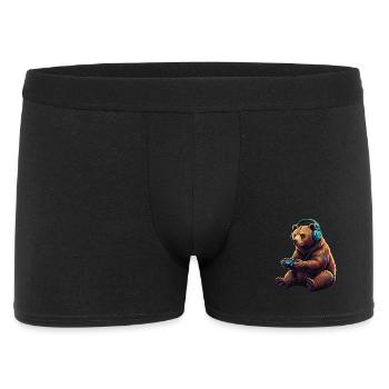 Bear Gaming Animal Video Games Funny Bear - Men's Boxer Shorts - black - Front