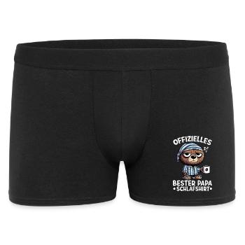 Offizielles Bester Papa Schlafshirt Bär - Männer Boxer Shorts - Schwarz - Vorne