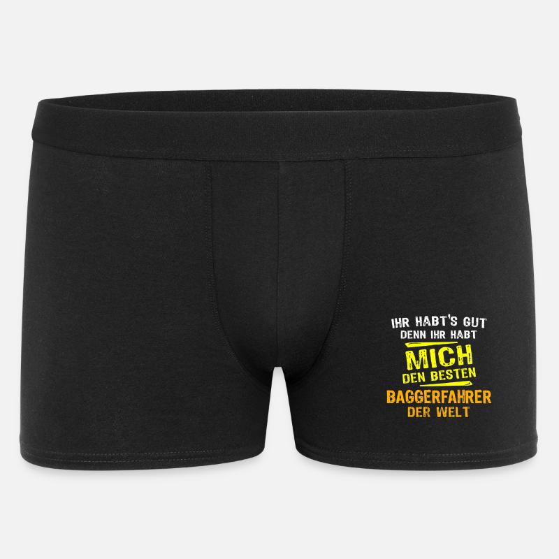 Baggerfahrer Geschenk - Männer Boxer Shorts - Schwarz