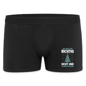 Weihnachtsmann Fichten Weihnachtsbaum Weihnachten - Männer Boxer Shorts - Schwarz - Vorne