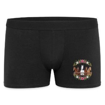 Equestrian Floral Crest - Men's Boxer Shorts - black - Front