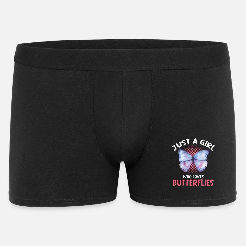 Nur ein Mädchen liebt Schmetterlinge - Männer Boxer Shorts - Schwarz