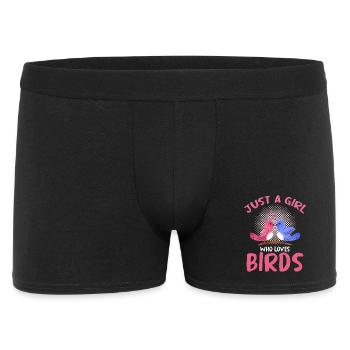 Just one girl loves birds - Men's Boxer Shorts - black - Front