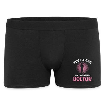 Nur ein Mädchen liebt Ärztin sein - Männer Boxer Shorts - Schwarz - Vorne
