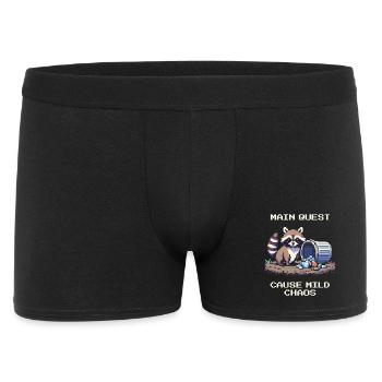 Main Quest: A Little Chaos | Raccoon Fun - Men's Boxer Shorts - black - Front