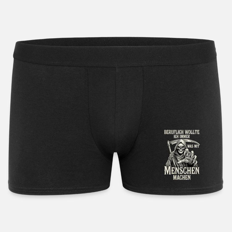 Beruflich was mit Menschen... (Sensenmann) - Männer Boxer Shorts - Schwarz