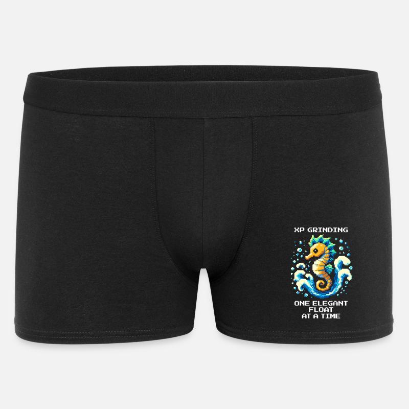 XP-Grind : flotter élégamment | Hippocampe - Boxer Homme - noir