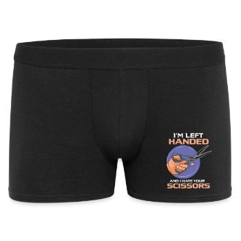 Funny Left Handed Scissors Southpaw Graphic - Men's Boxer Shorts - black - Front