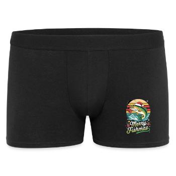 Joyeux Fishmas, carpe de Noël drôle pour - Boxer Homme - noir - Devant