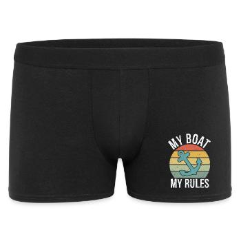 My Boat My Rules Funny Boating Captain Gift - Männer Boxer Shorts - Schwarz - Vorne