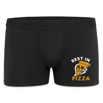 Rest in Pizza Skull Slice Funny Food Design - Men's Boxer Shorts - black - Front