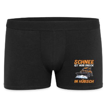 Schneeräumer SCHNEE IST NUR DRECK IN HÜBSCH - Männer Boxer Shorts - Schwarz - Vorne