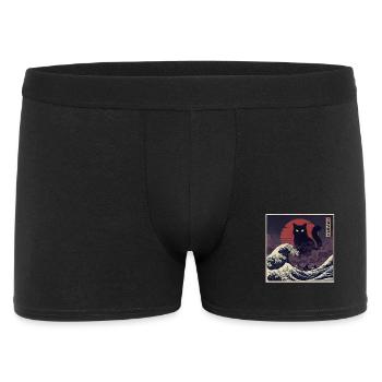Giant Kaiju Cat Over Waves 巨猫怪獣現る - Men's Boxer Shorts - black - Front