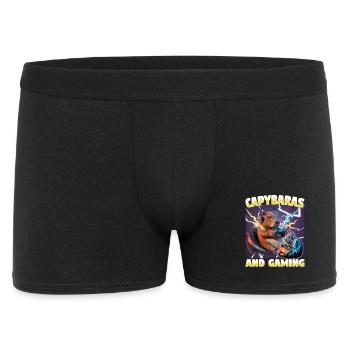 Funny Gaming Gamer Capybara - Men's Boxer Shorts - black - Front