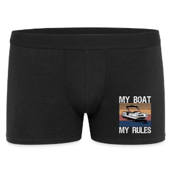My Boat My Rules Funny Boating Captain Gift - Männer Boxer Shorts - Schwarz - Vorne