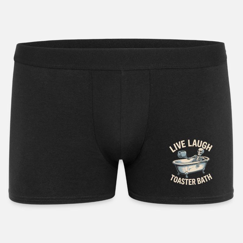 Live-Lach-Toaster-Bad - Männer Boxer Shorts - Schwarz