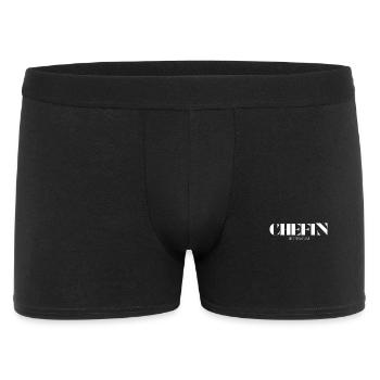 Chefin Spruch Mit System - Männer Boxer Shorts - Schwarz - Vorne