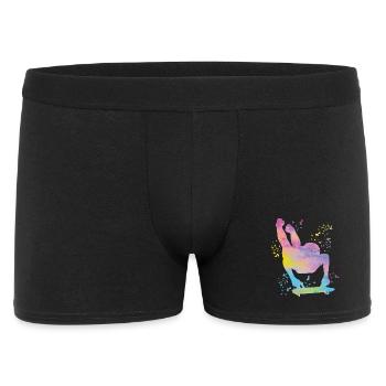 Skeleton Bobsleigh Winter Sports Sled - Men's Boxer Shorts - black - Front