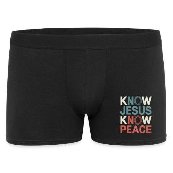 Know Jesus Know Peace - Men's Boxer Shorts - black - Front
