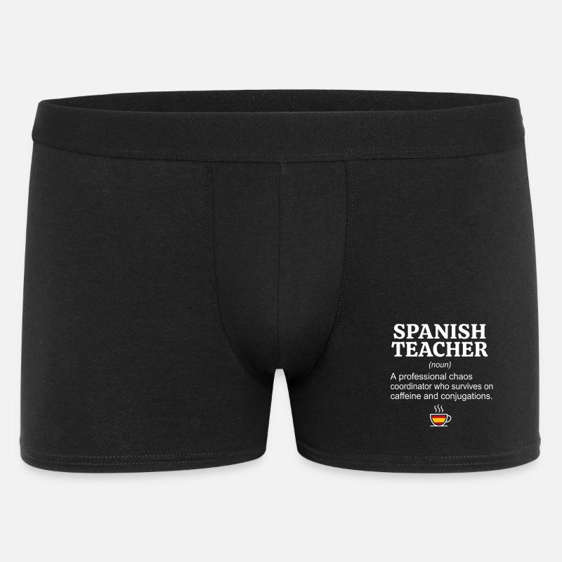 Spanisch Lehrer Definition - Kaffee & Konjugation - Männer Boxer Shorts - Schwarz