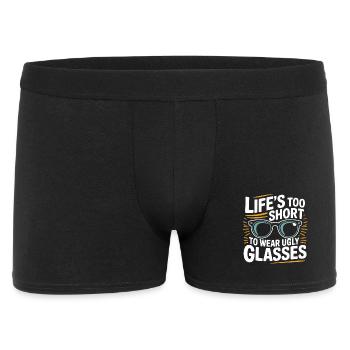 Leben zu Kurz für Hässliche Brillen - Männer Boxer Shorts - Schwarz - Vorne